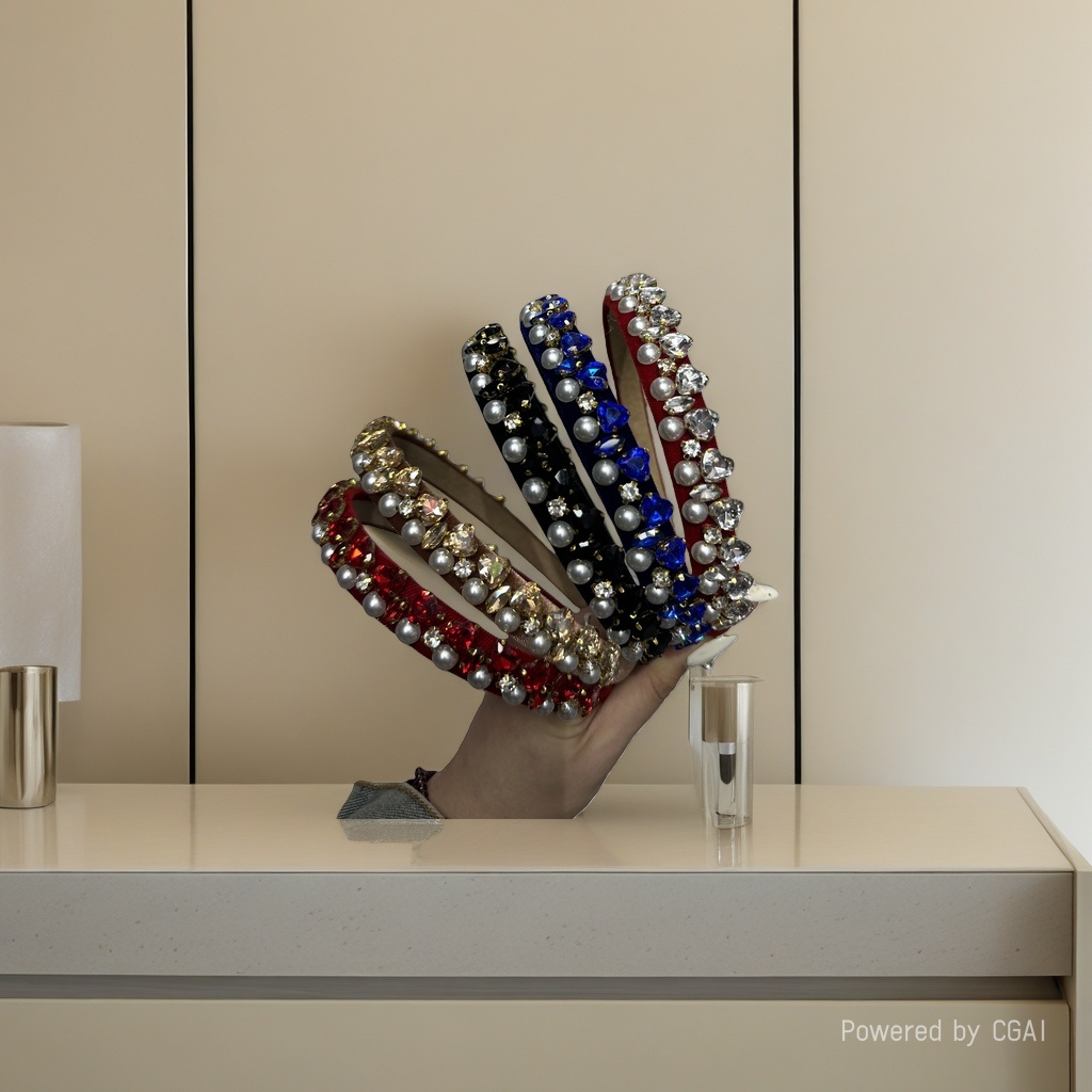 European and American French rhinestone hair bands, fashionable, youthful, elegant and girlish hair clips, fine water drop zircon headwear and hair accessories Application Scenario