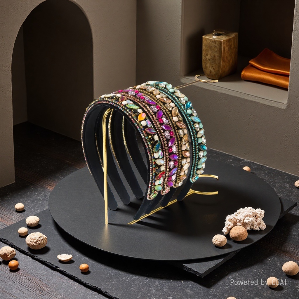 New retro Baroque feng shui drill bit band from Europe and America, ins style, high-end and elegant, versatile hair accessory details Picture