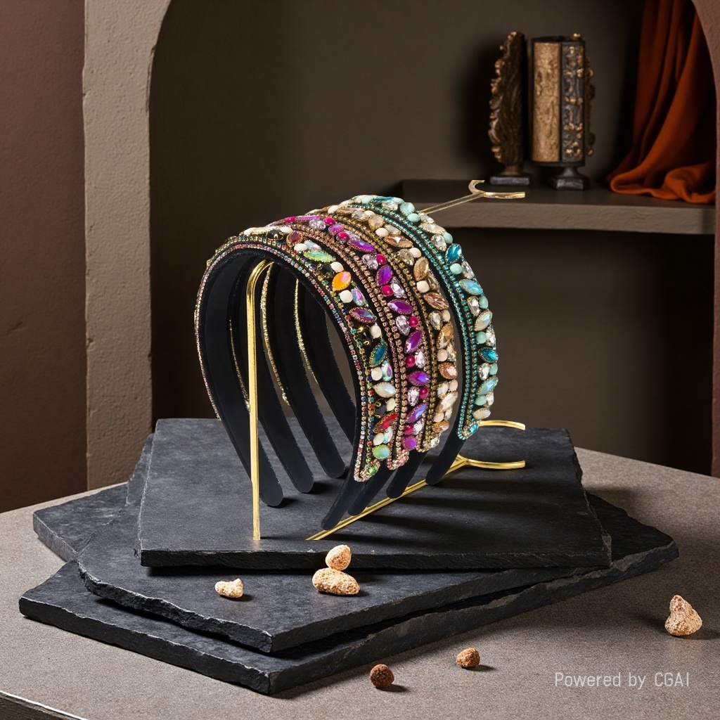 New retro Baroque feng shui drill bit band from Europe and America, ins style, high-end and elegant, versatile hair accessory