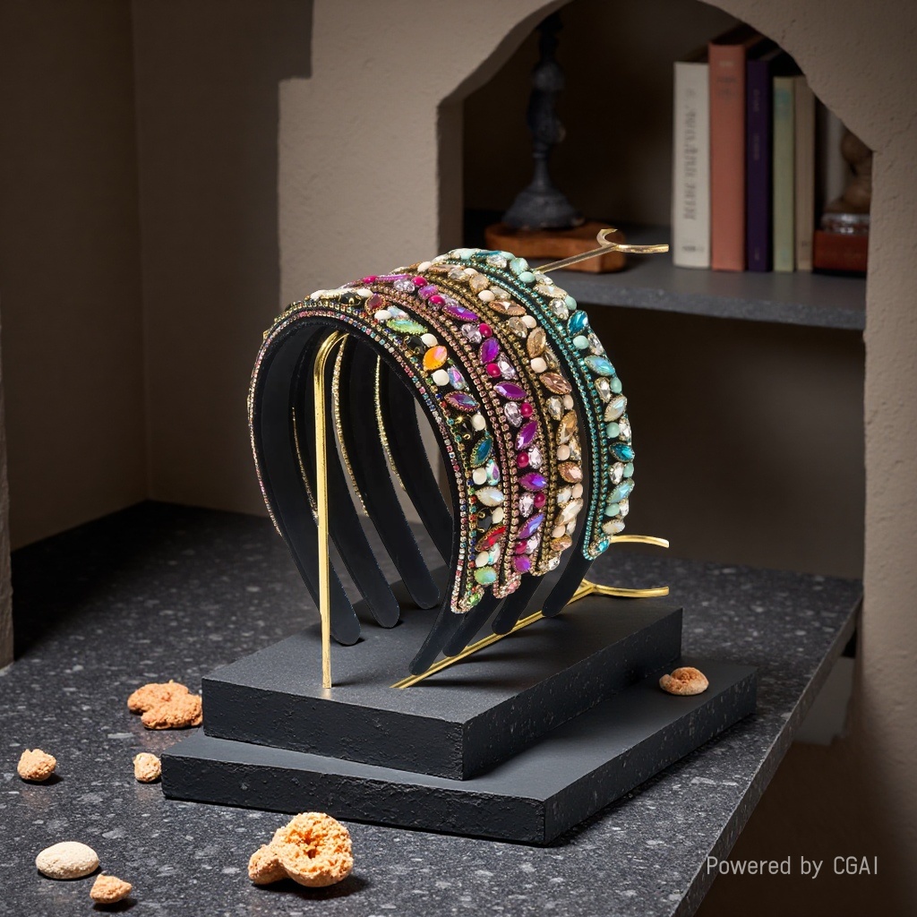New retro Baroque feng shui drill bit band from Europe and America, ins style, high-end and elegant, versatile hair accessory Specification image
