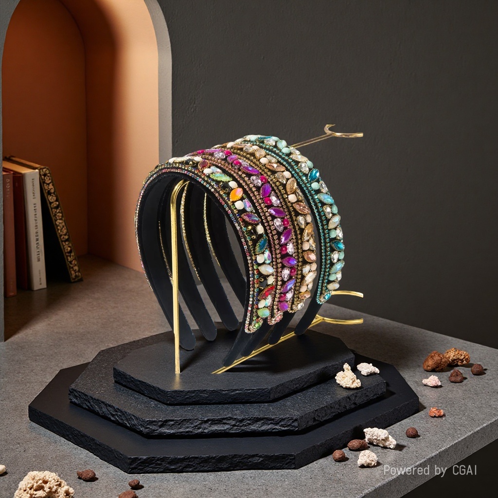 New retro Baroque feng shui drill bit band from Europe and America, ins style, high-end and elegant, versatile hair accessory Application Scenario
