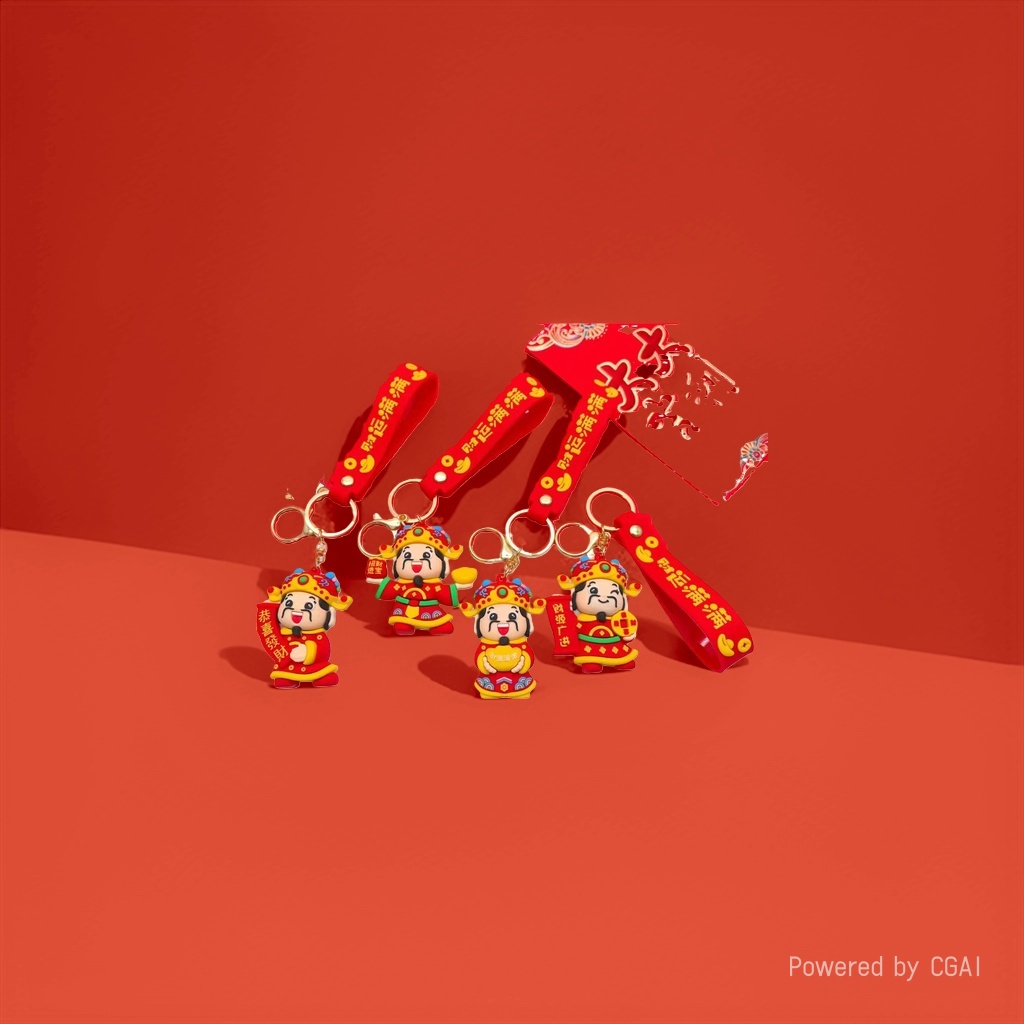 The God of Wealth keychain in Chinese style, a small God of Wealth key chain, a car God of Wealth gift for men and women Application Scenario