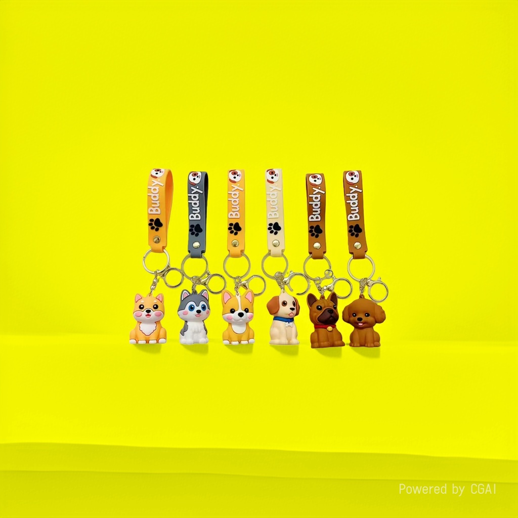 New cartoon cute pet dog keychain doll, small pendant, adorable bag, hanging decoration, claw machine doll, small gift