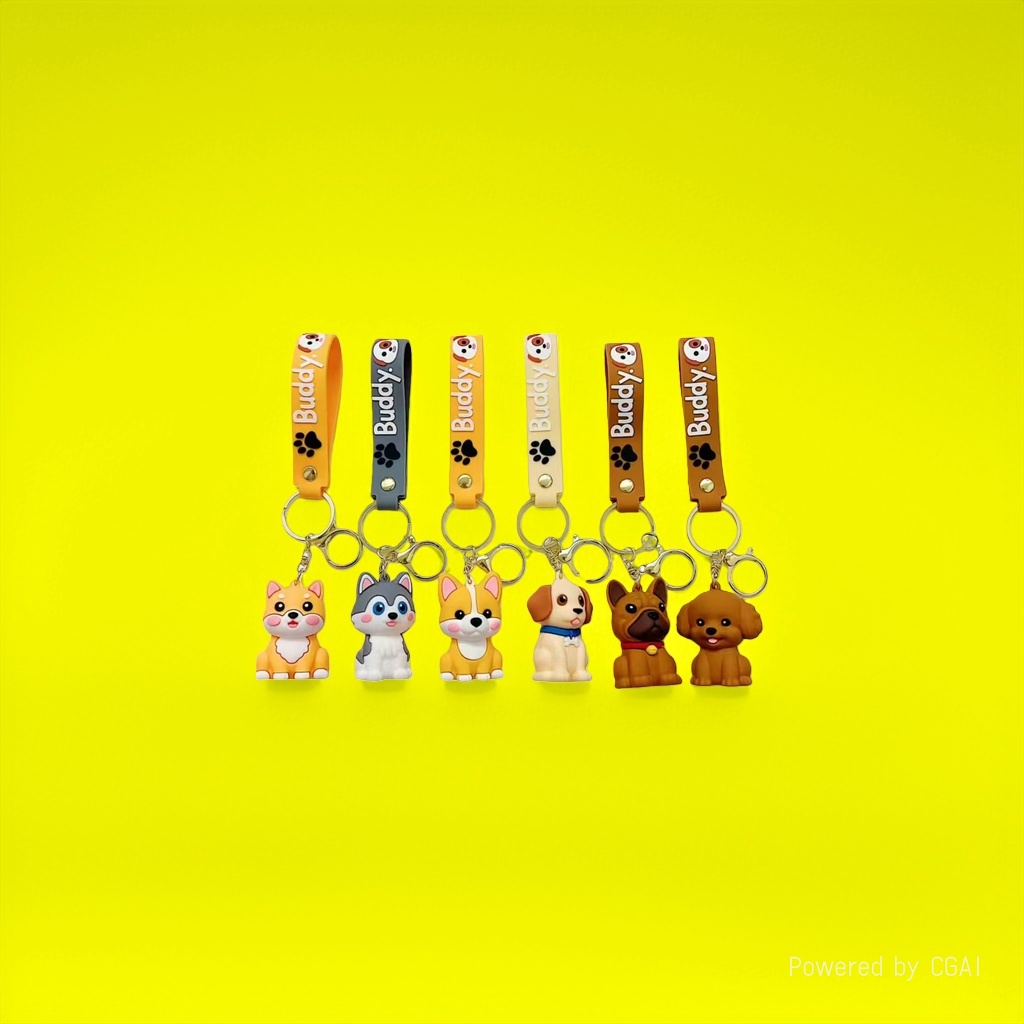 New cartoon cute pet dog keychain doll, small pendant, adorable bag, hanging decoration, claw machine doll, small gift details Picture