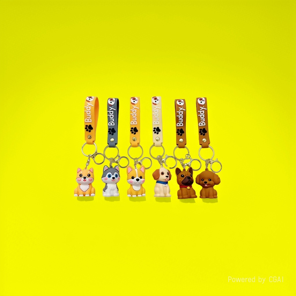 New cartoon cute pet dog keychain doll, small pendant, adorable bag, hanging decoration, claw machine doll, small gift Specification image