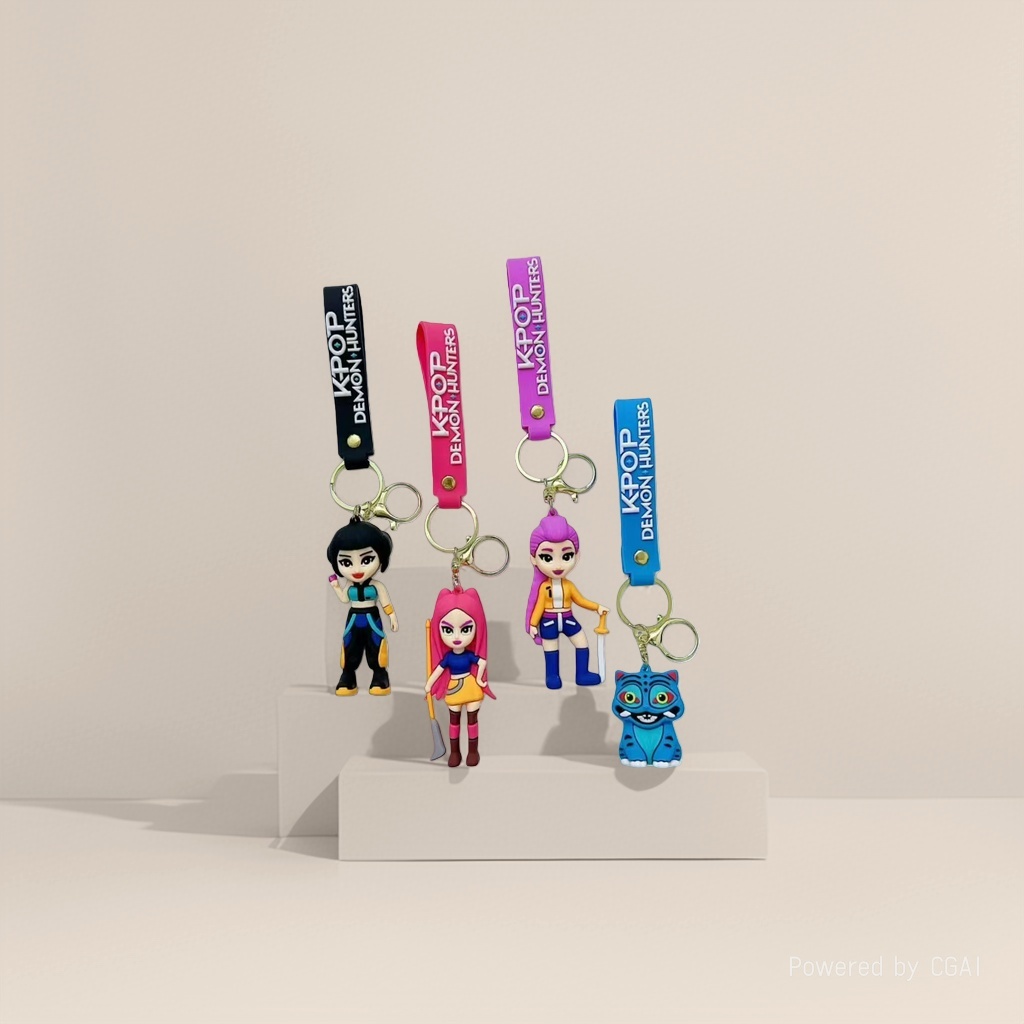 Cross-border hot products: KPOP Witch Hunt keychains, cute soft rubber car pendants, cartoon girl group trendy small gifts Application Scenario