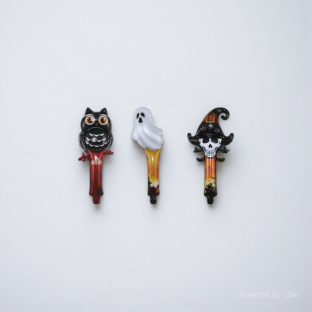 Halloween wooden owl ghost, skull ghost, stick, balloon, stick, witch theme decorative props details Picture