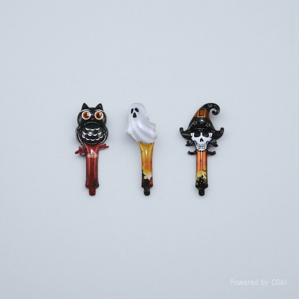 Halloween wooden owl ghost, skull ghost, stick, balloon, stick, witch theme decorative props Application Scenario