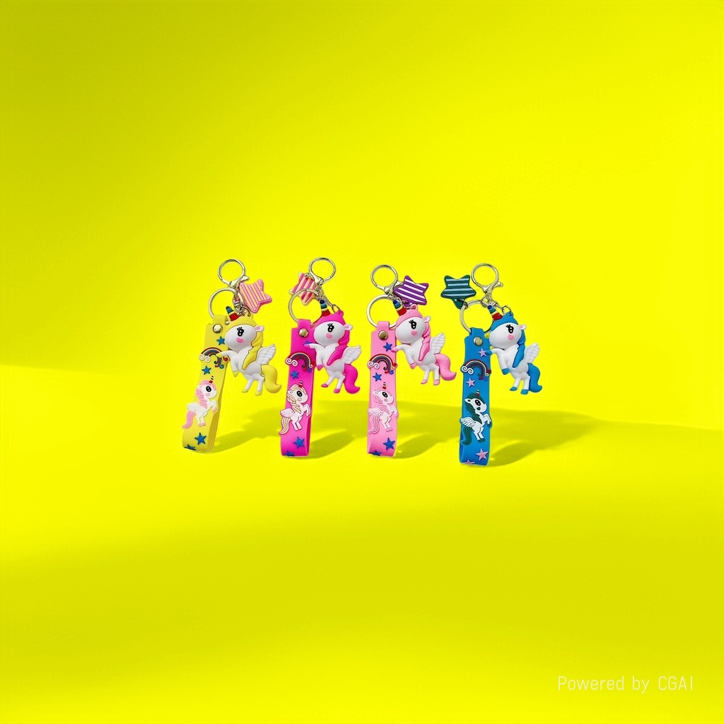Second-generation Rainbow Horse keychain, Korean version creative unicorn pendant, couple small gifts, schoolbag pendant, seven-color little horse Application Scenario