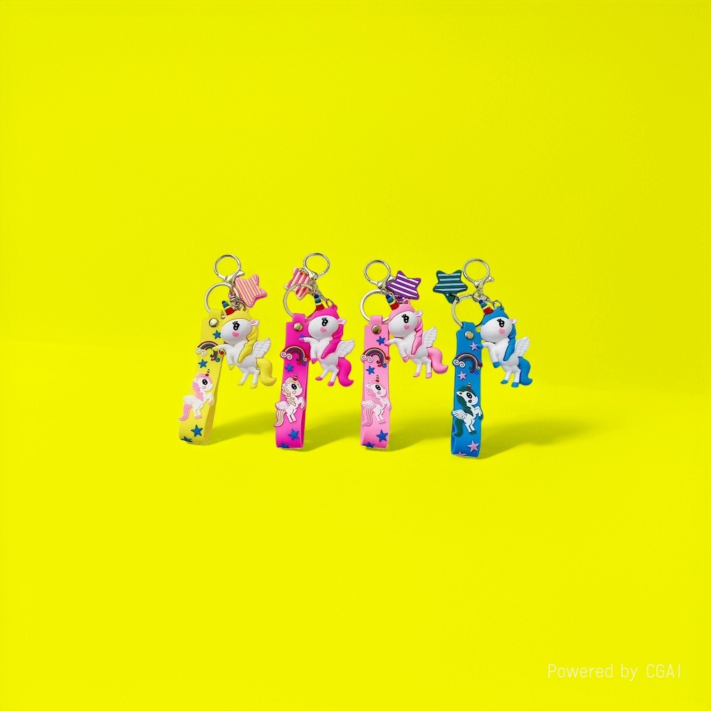 Second-generation Rainbow Horse keychain, Korean version creative unicorn pendant, couple small gifts, schoolbag pendant, seven-color little horse details Picture