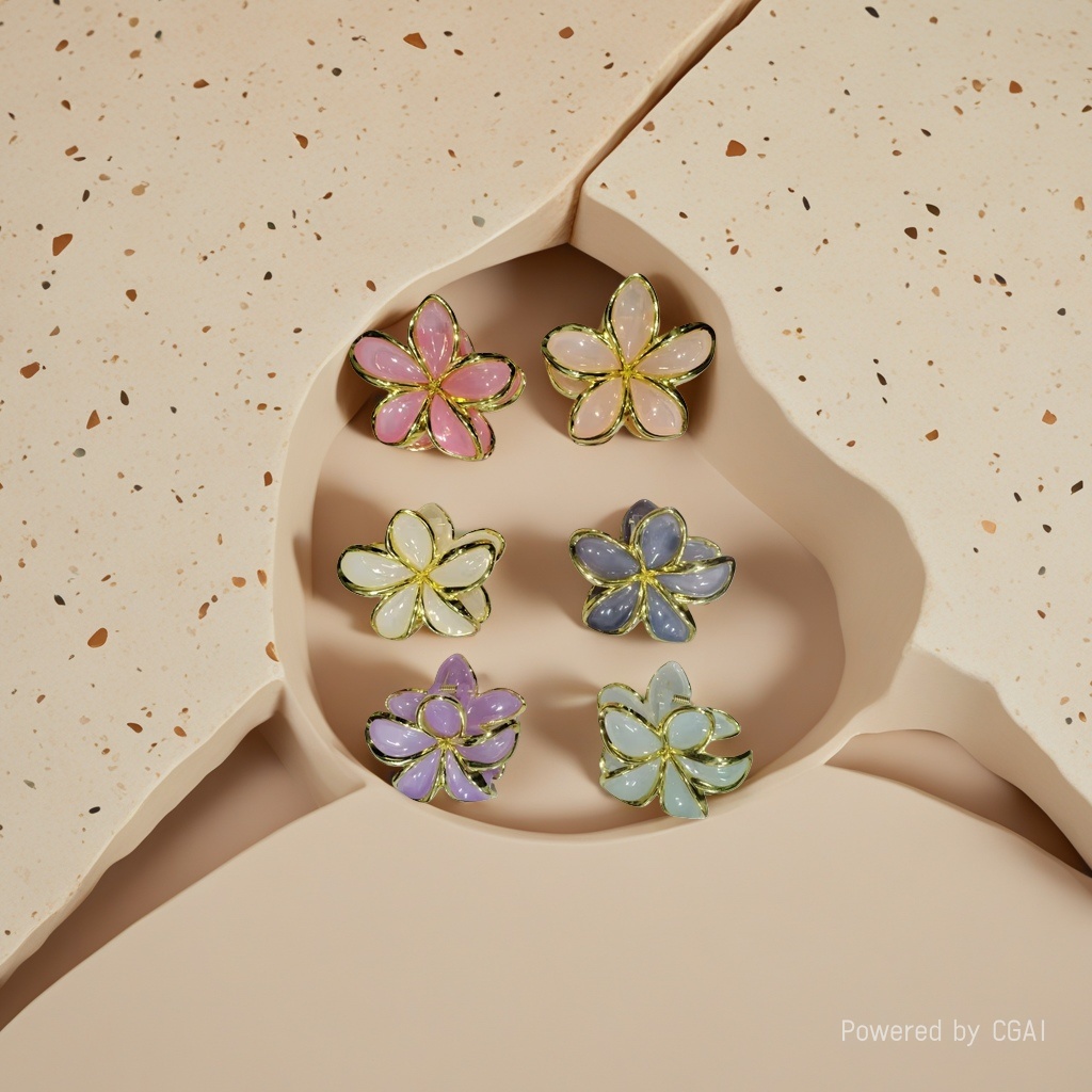 跨境鸡蛋花鲜花造型饰品 花泥纸艺泡芙花花朵抓夹093258920