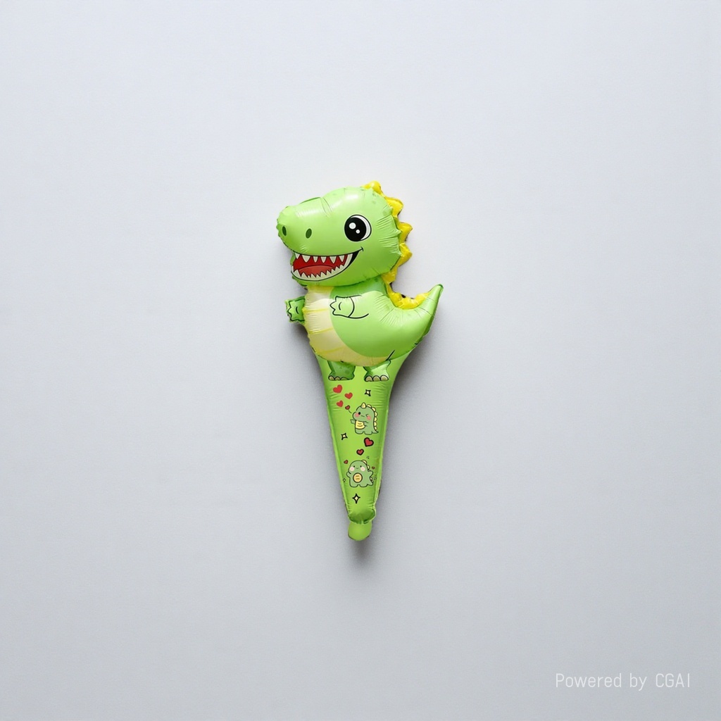 Green dinosaur-shaped aluminum film balloon hand stick for birthday and wedding ceremony decoration Specification image