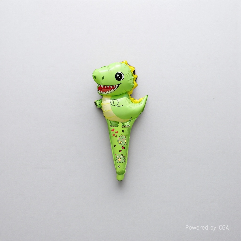 Green dinosaur-shaped aluminum film balloon hand stick for birthday and wedding ceremony decoration Application Scenario