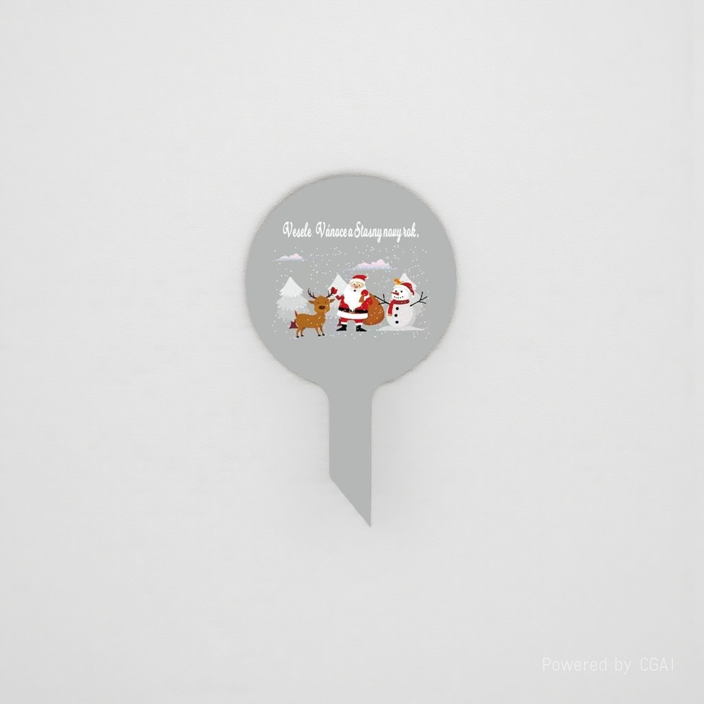 Christmas electric round cake, tag, Christmas hat-themed decorative gift Specification image