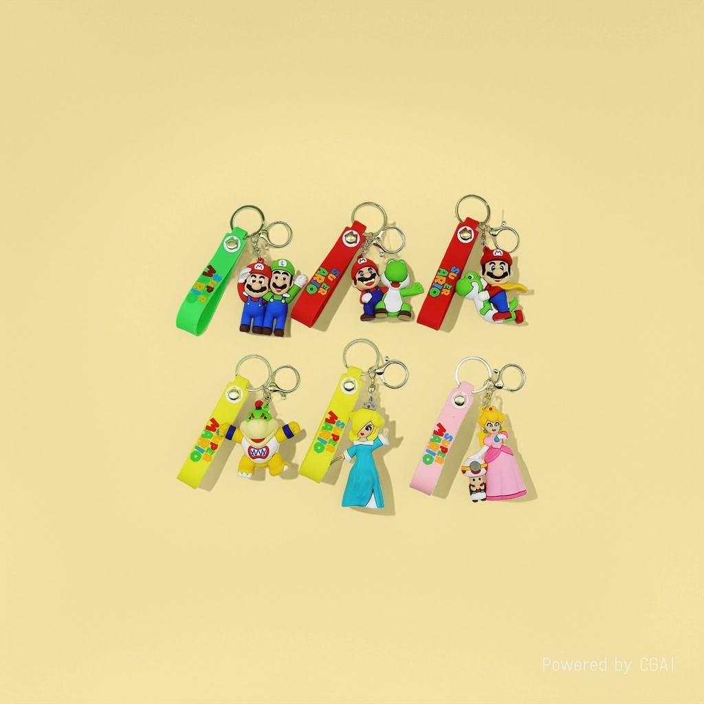 New creative Super Mario doll keychain, cute doll backpack pendant, exquisite gift key chain