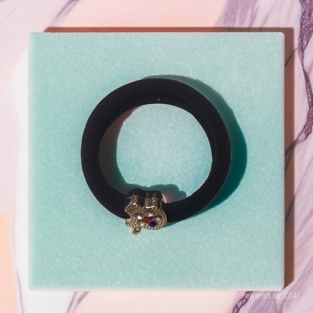 10 pieces of black large intestine hair tie and hair band fashion hair accessories details Picture