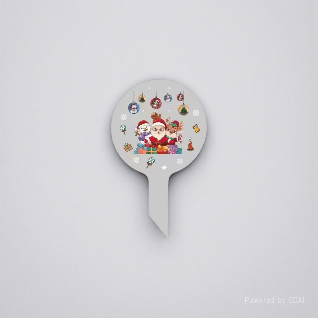 Christmas-themed creative sticker DIY fridge magnets with Santa Claus, snowman, reindeer gift illustrations and colorful sand details Picture