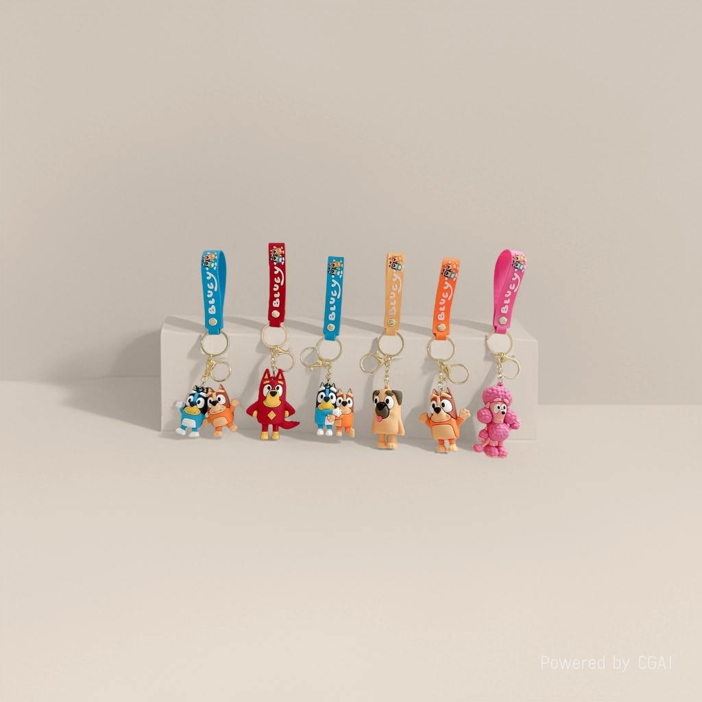 Cross-border Bluey keychains, Bluey mascot cartoon dog soft plastic figurines, cute blind bags, small gifts batch Specification image