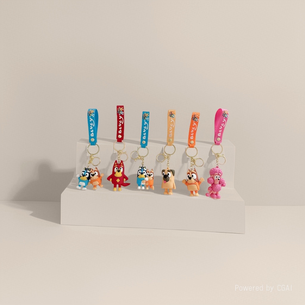 Cross-border Bluey keychains, Bluey mascot cartoon dog soft plastic figurines, cute blind bags, small gifts batch details Picture