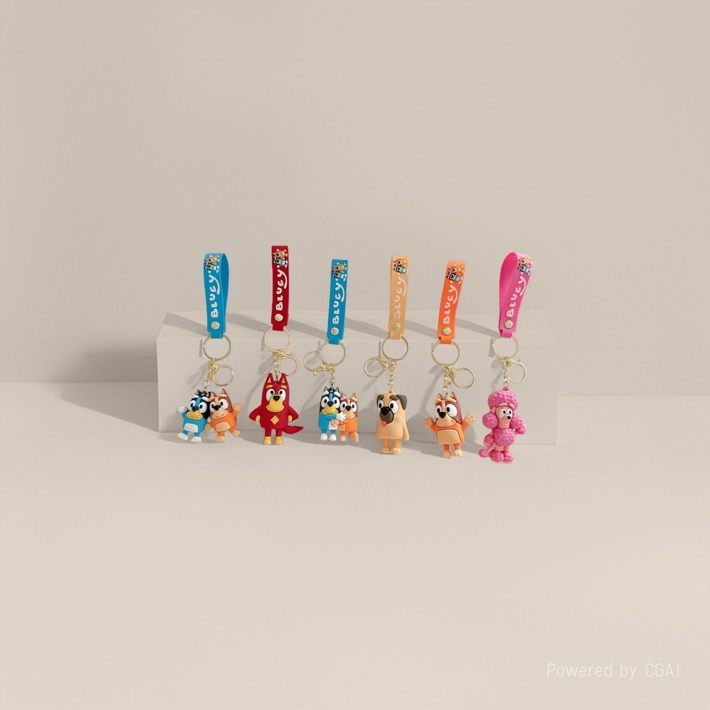 Cross-border Bluey keychains, Bluey mascot cartoon dog soft plastic figurines, cute blind bags, small gifts batch
