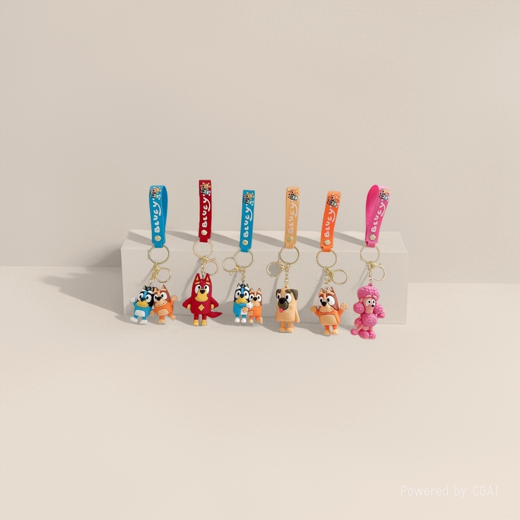 Cross-border Bluey keychains, Bluey mascot cartoon dog soft plastic figurines, cute blind bags, small gifts batch Application Scenario