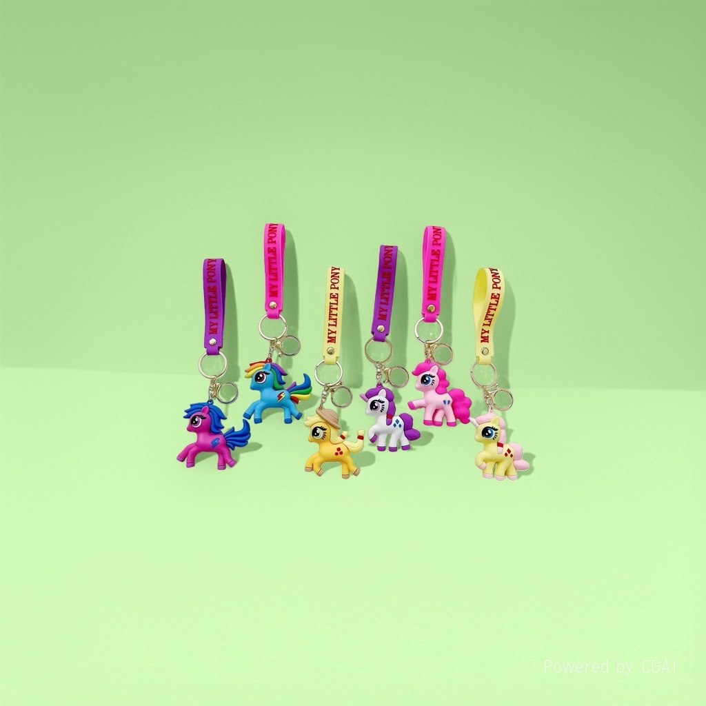 Carton Cute Little Pony keychains wholesale Unicorn car key chains Rainbow Horse pendants Application Scenario