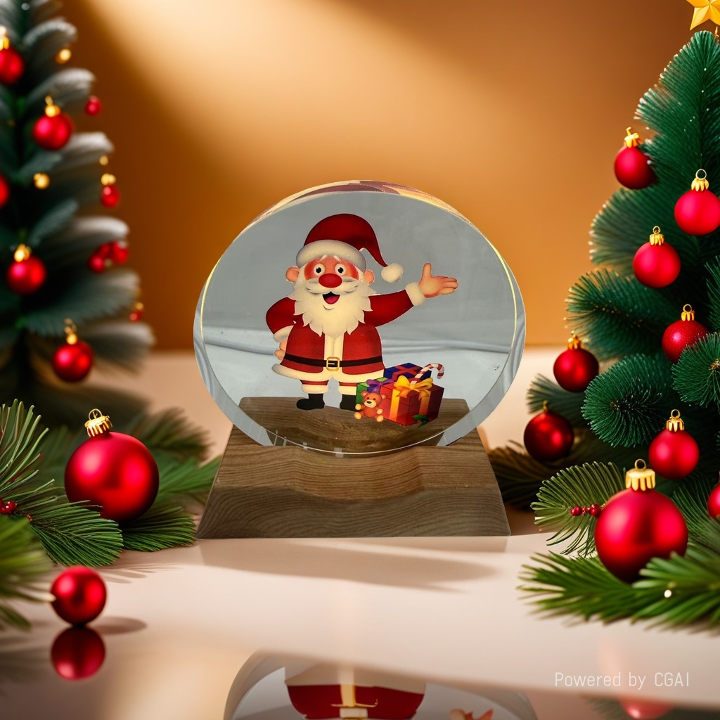Santa Claus crystal ball ornament, Christmas-themed decoration, Christmas souvenir details Picture