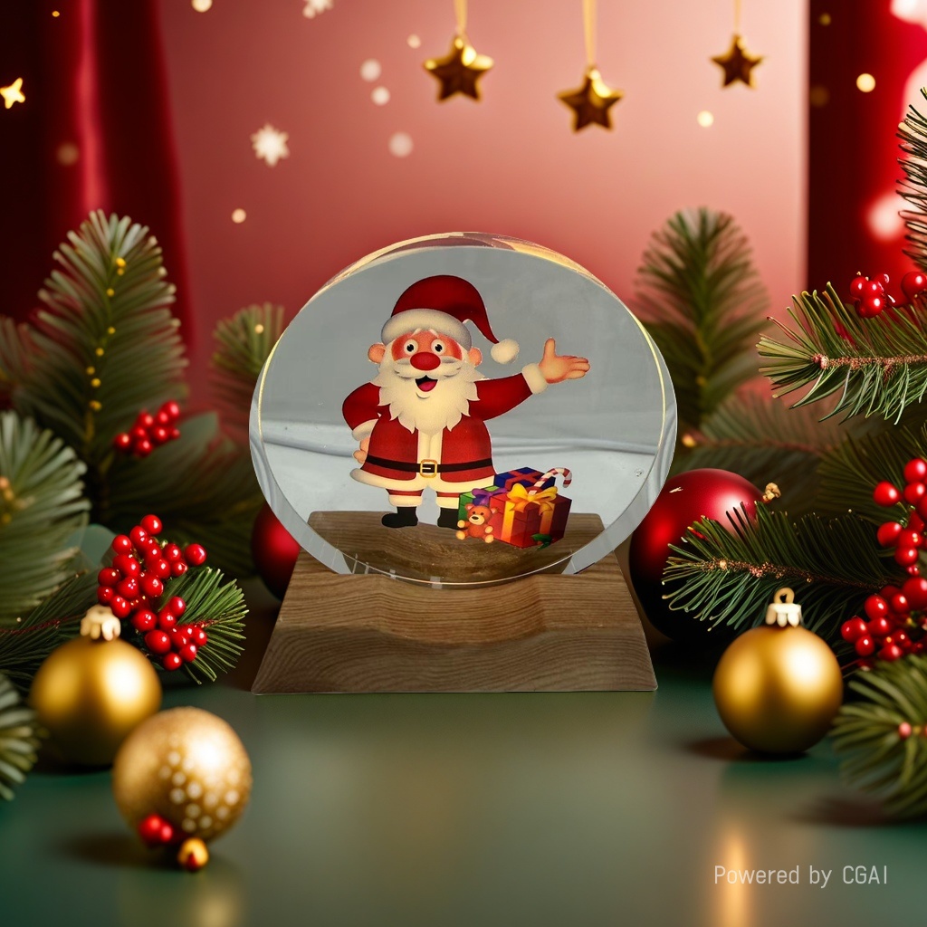 Santa Claus crystal ball ornament, Christmas-themed decoration, Christmas souvenir Specification image