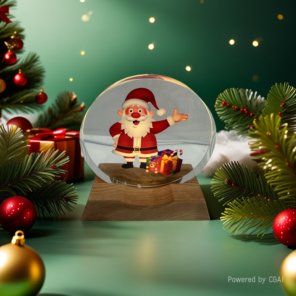 Santa Claus crystal ball ornament, Christmas-themed decoration, Christmas souvenir Application Scenario