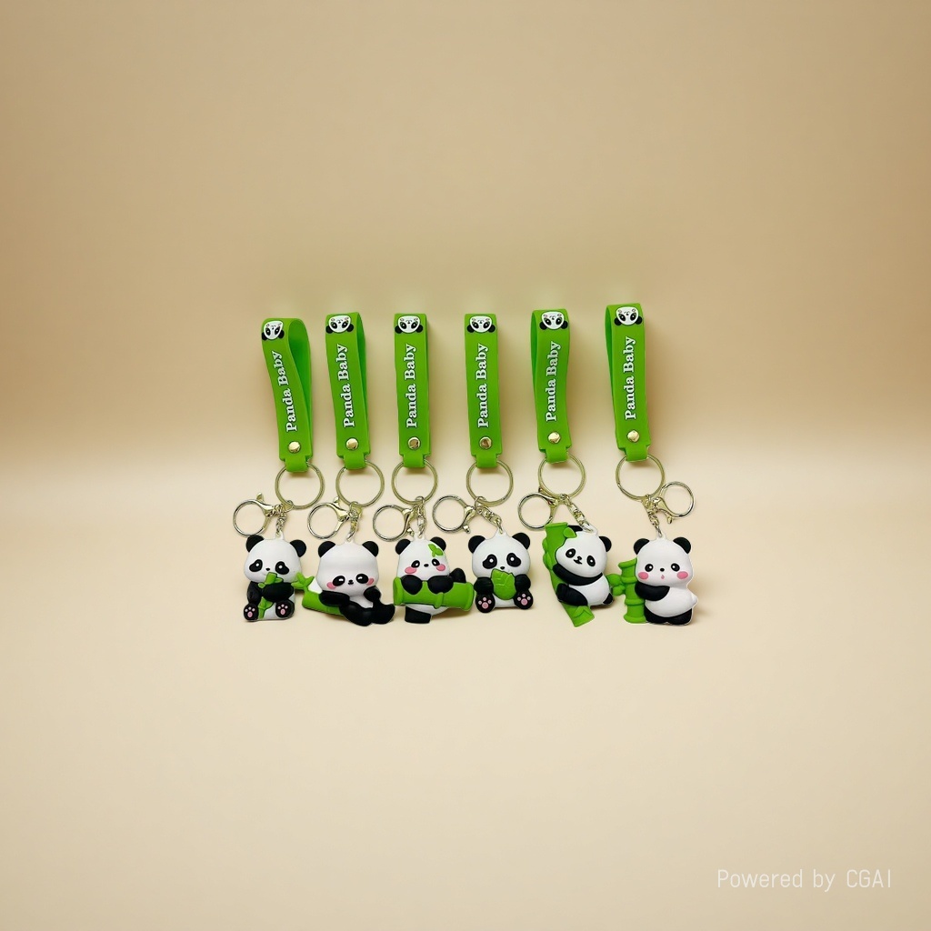 Cute little panda cultural and creative keychains, Chengdu panda souvenirs, cartoon dolls, stuffed toys, bags, pendants, small gifts Specification image