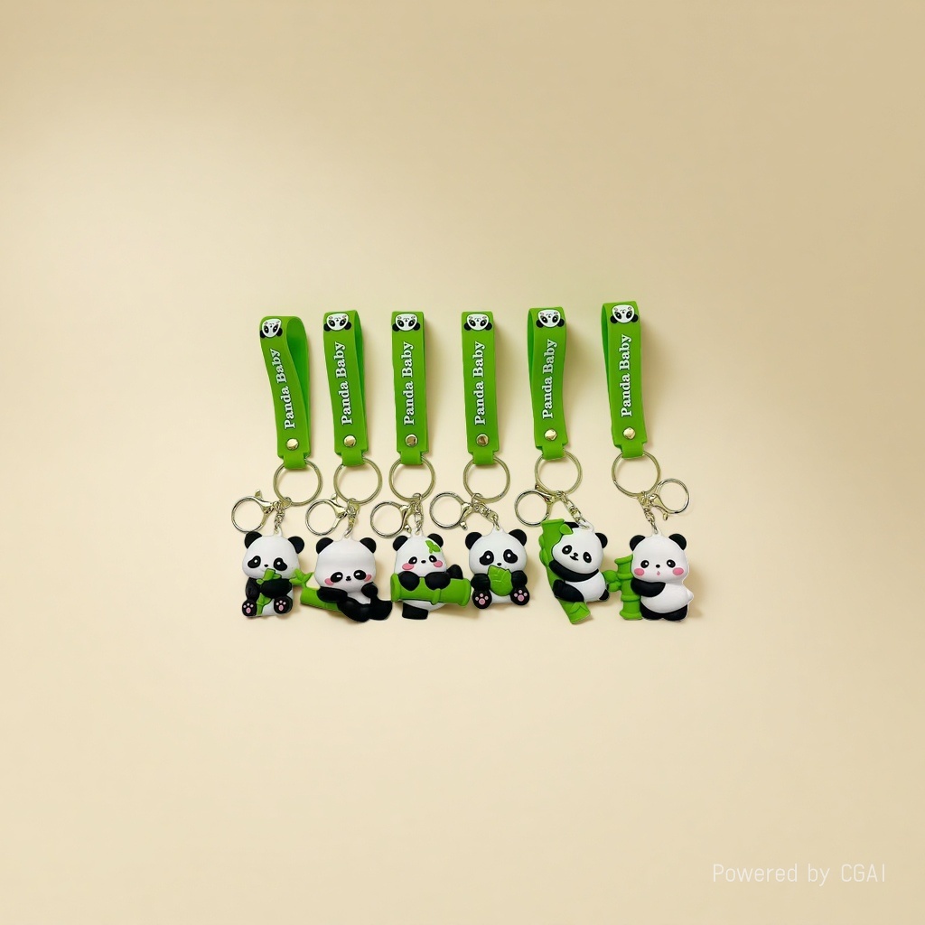 Cute little panda cultural and creative keychains, Chengdu panda souvenirs, cartoon dolls, stuffed toys, bags, pendants, small gifts Application Scenario