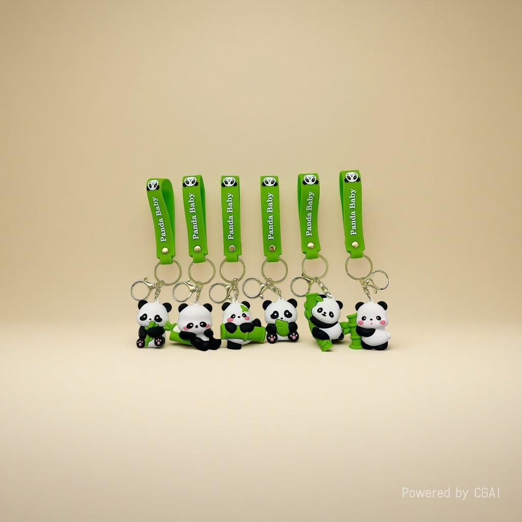 Cute little panda cultural and creative keychains, Chengdu panda souvenirs, cartoon dolls, stuffed toys, bags, pendants, small gifts details Picture