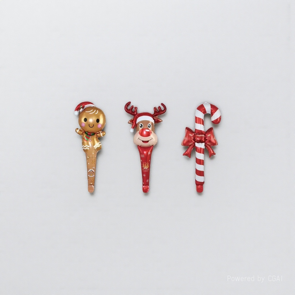 Christmas-themed balloon decorations, gingerbread man, deer walking stick, middle stick, Christmas hat souvenirs Item Picture