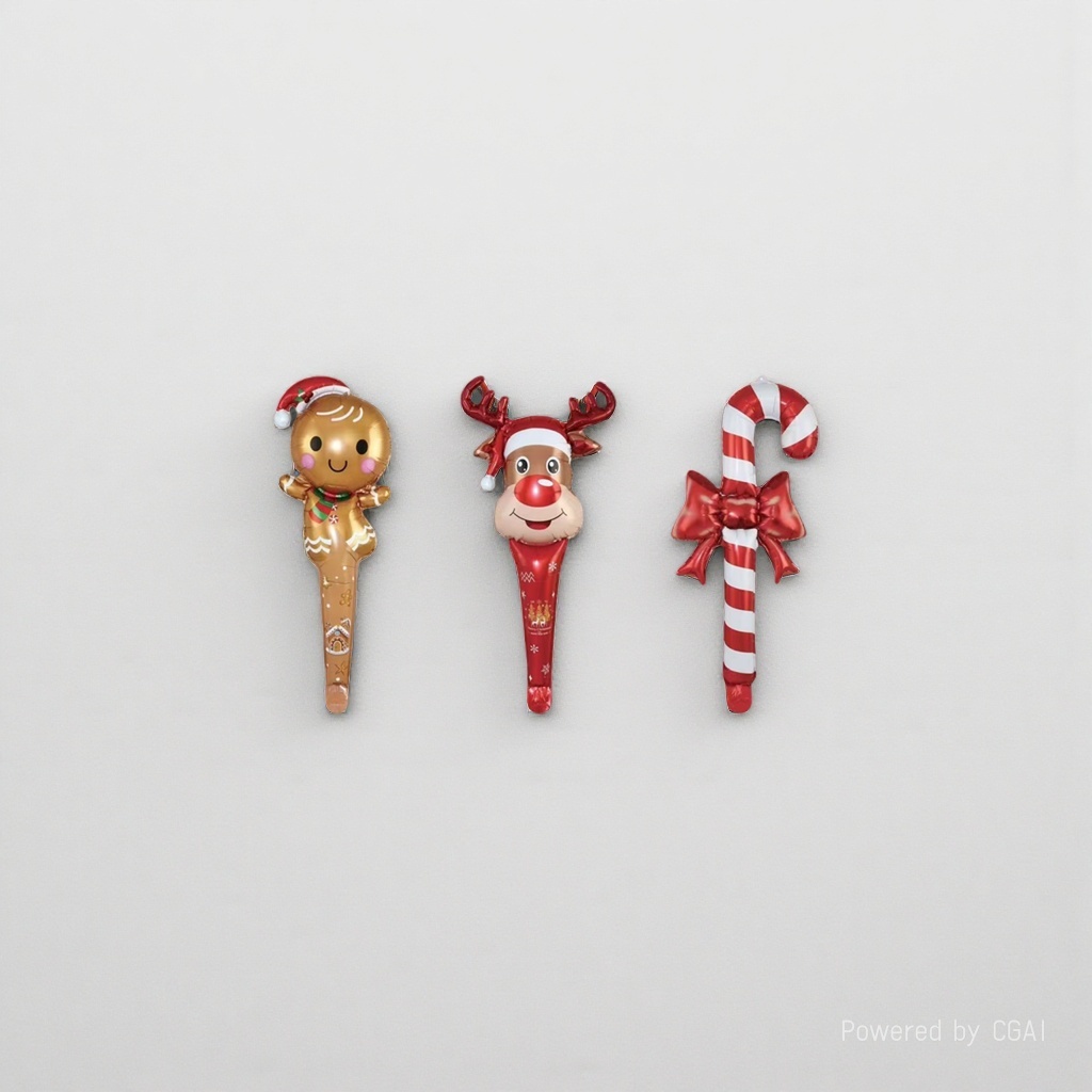 Christmas-themed balloon decorations, gingerbread man, deer walking stick, middle stick, Christmas hat souvenirs Application Scenario