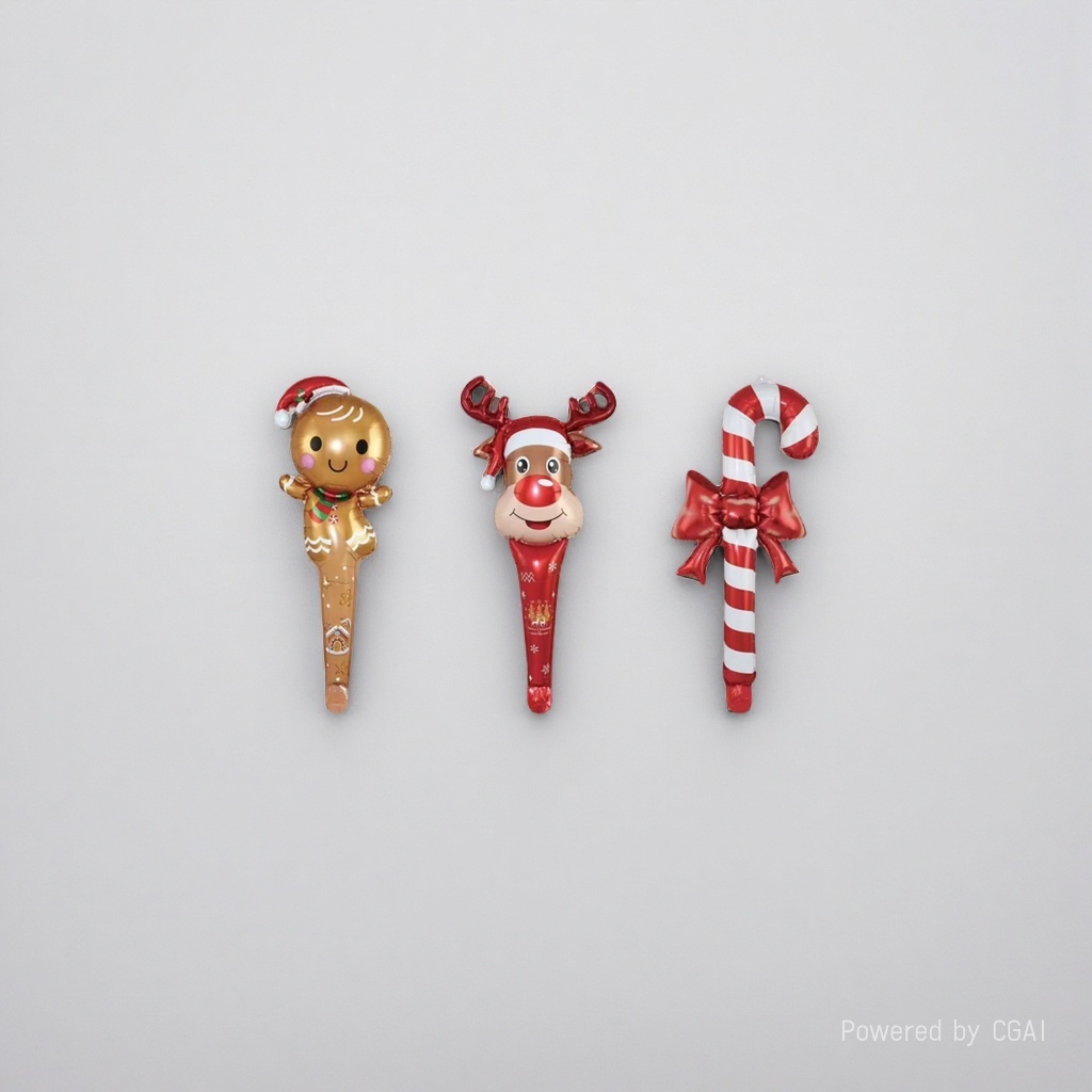 Christmas-themed balloon decorations, gingerbread man, deer walking stick, middle stick, Christmas hat souvenirs Specification image