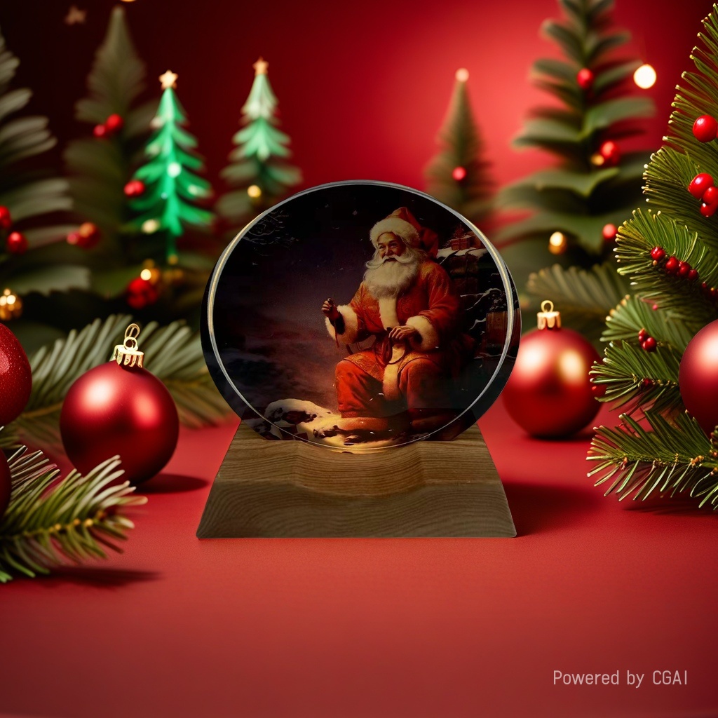 Christmas decorations: Santa Claus crystal ball ornaments, Christmas-themed decorations, Christmas souvenirs
