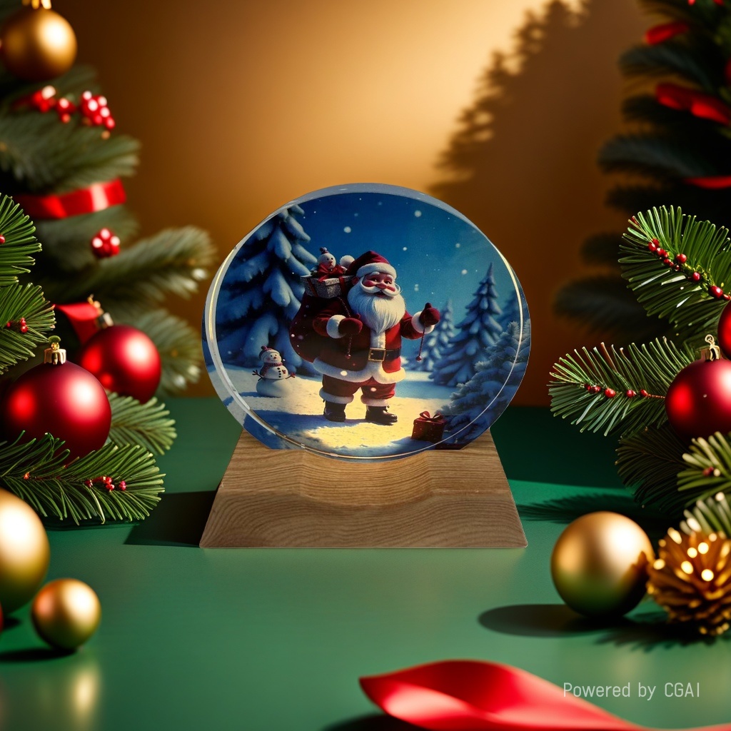Santa Claus decorative painting, crystal ball ornament, Christmas-themed decoration, Christmas souvenir 094955643 Application Scenario