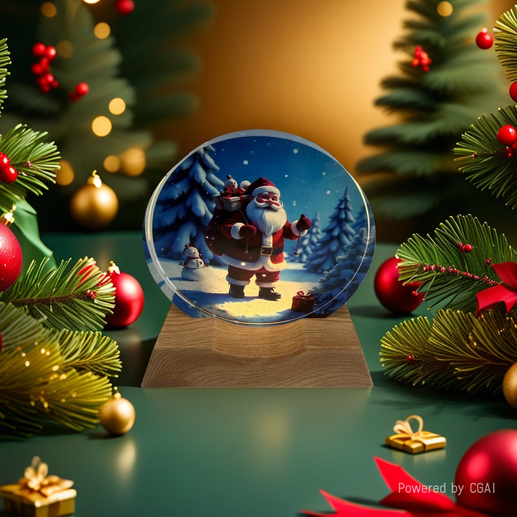 Santa Claus decorative painting, crystal ball ornament, Christmas-themed decoration, Christmas souvenir 094955643