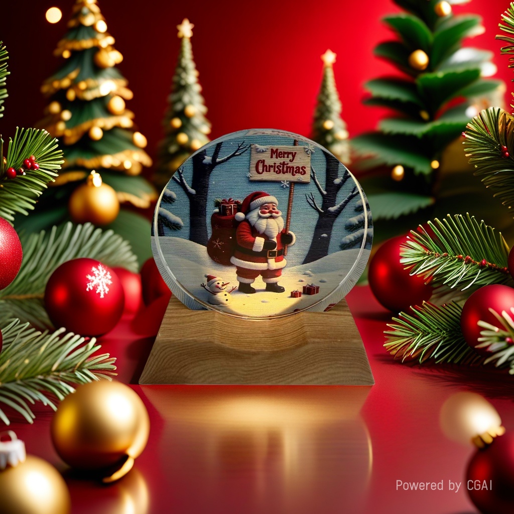 Santa Claus crystal ball ornament, Christmas-themed decoration, Christmas souvenir, Christmas-themed souvenir