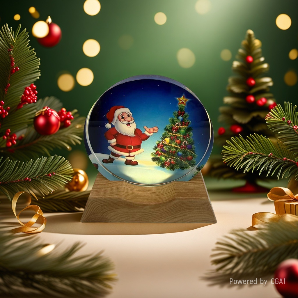 Santa Claus crystal ball ornament, Christmas-themed decoration, Christmas souvenir, Christmas-themed decoration Application Scenario