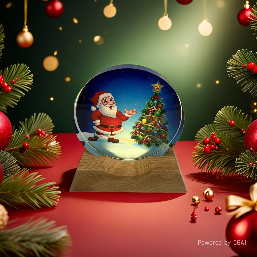 Santa Claus crystal ball ornament, Christmas-themed decoration, Christmas souvenir, Christmas-themed decoration