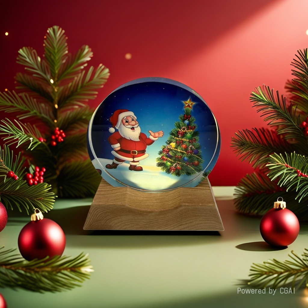 Santa Claus crystal ball ornament, Christmas-themed decoration, Christmas souvenir, Christmas-themed decoration details Picture