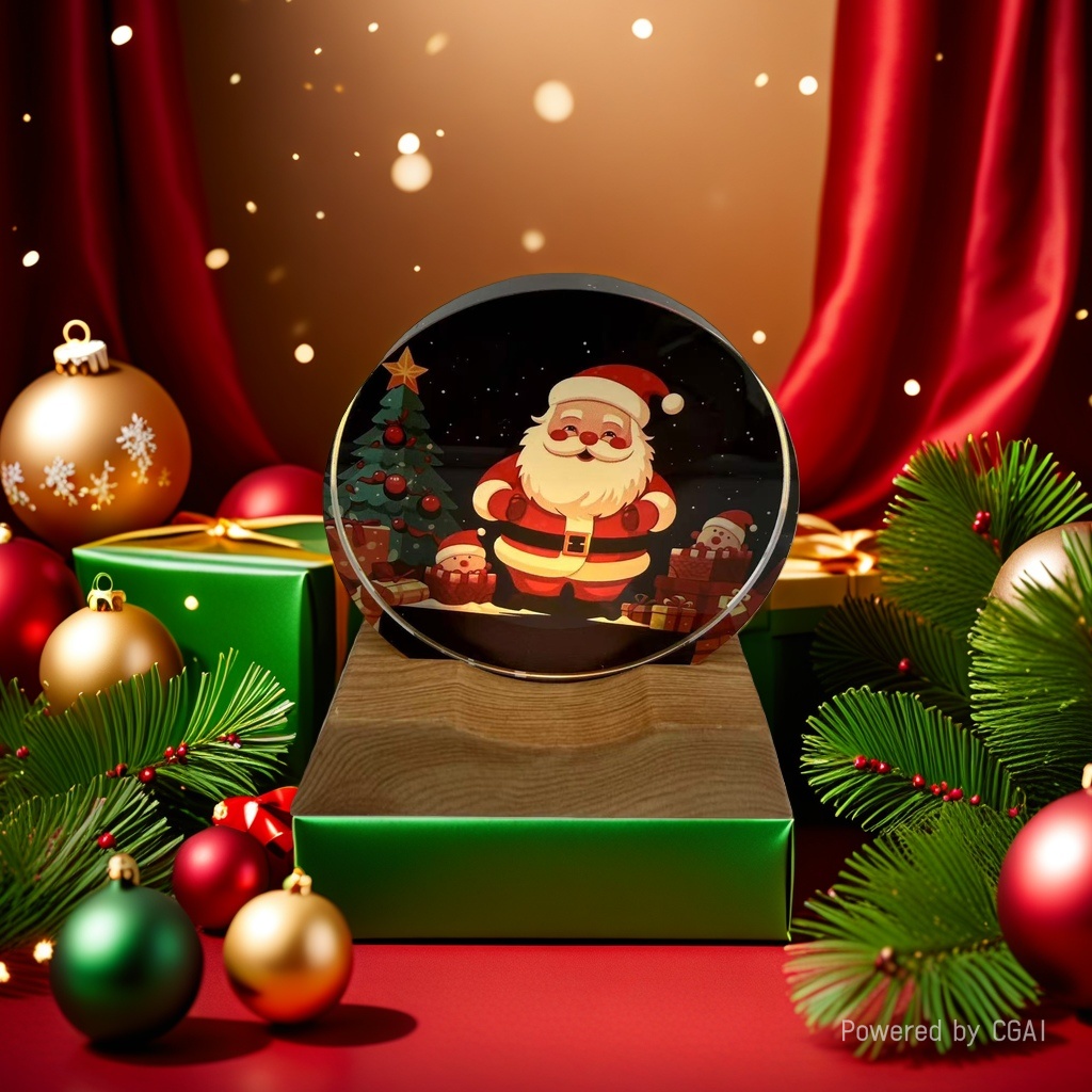 Christmas-themed decorations, Santa Claus crystal ball ornaments, Christmas-themed ornaments, Christmas souvenirs details Picture