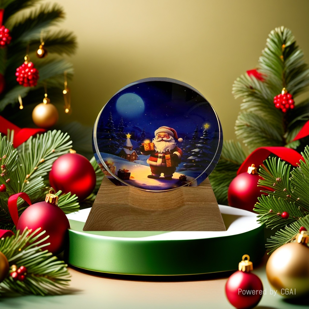 Christmas round decorative lights, Santa Claus crystal ball ornaments, Christmas-themed decorations, Christmas souvenirs Specification image
