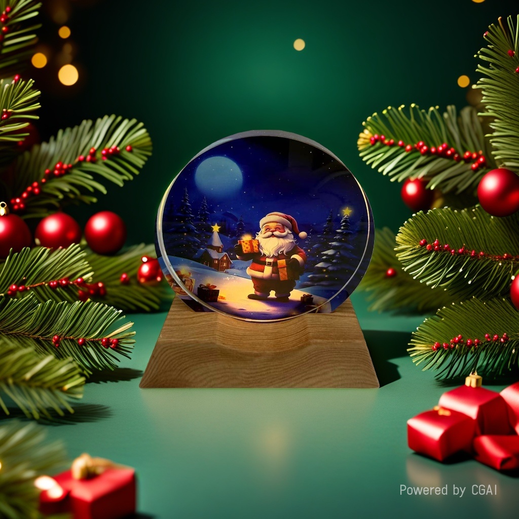 Christmas round decorative lights, Santa Claus crystal ball ornaments, Christmas-themed decorations, Christmas souvenirs details Picture