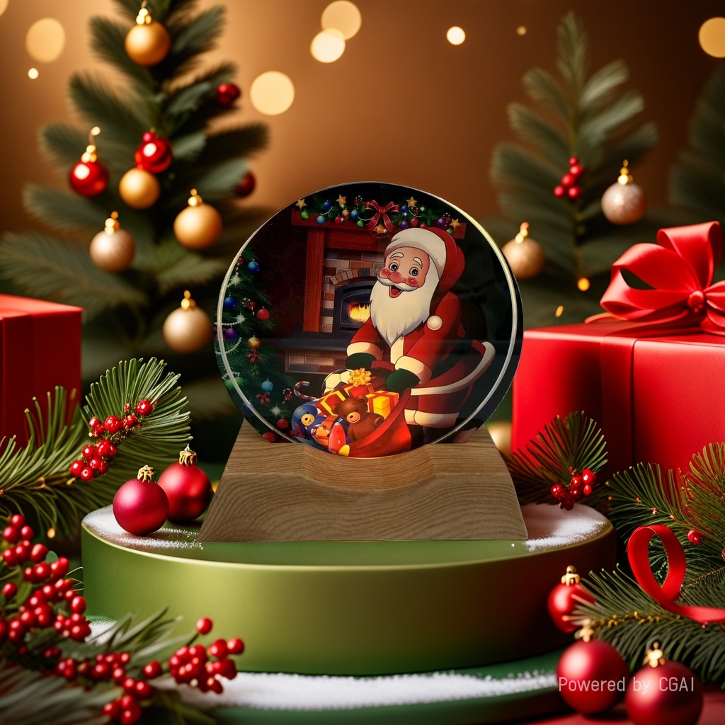 Santa Claus crystal ball ornament, Christmas-themed decoration, Christmas souvenir, Christmas-themed decoration. 095736773 Application Scenario