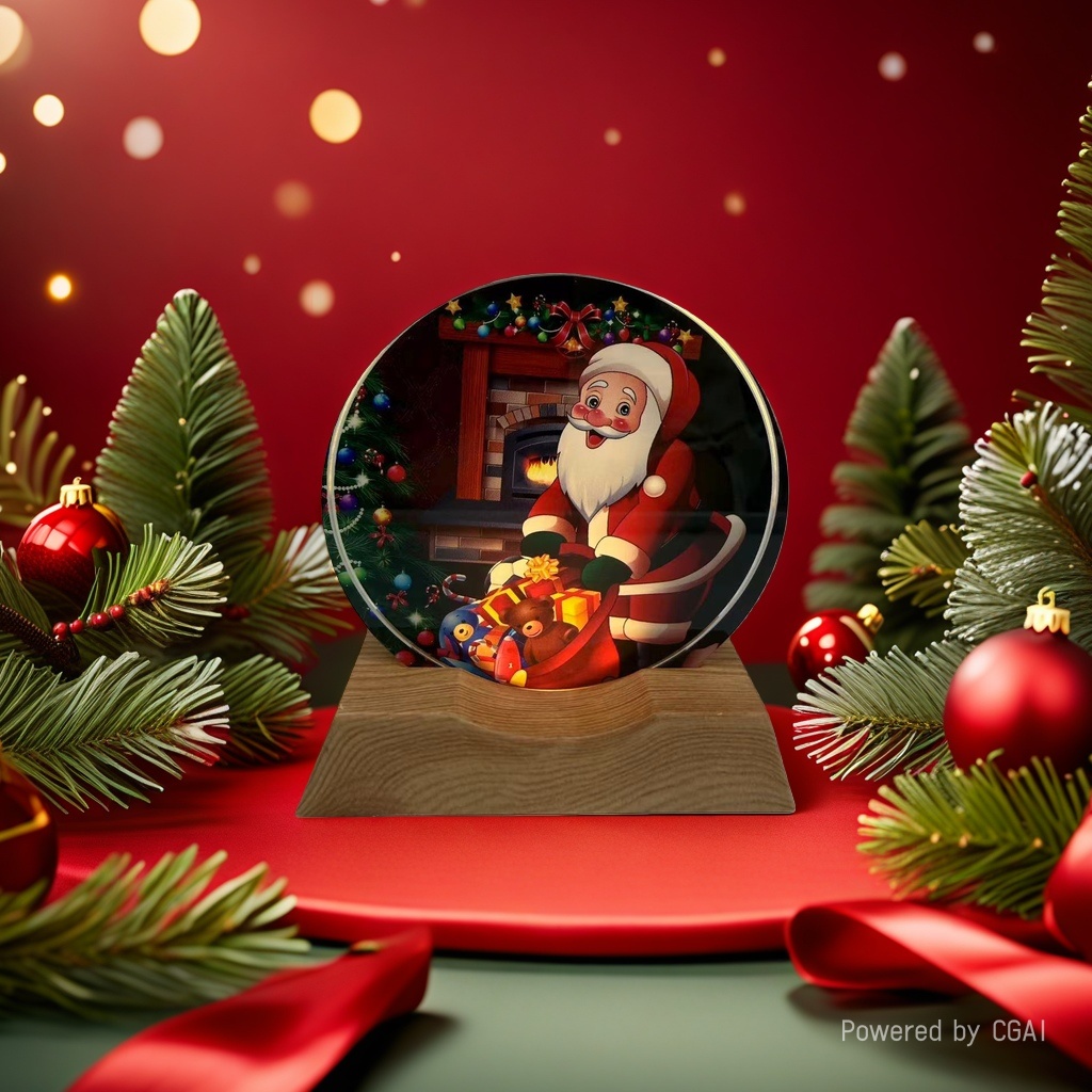 Santa Claus crystal ball ornament, Christmas-themed decoration, Christmas souvenir, Christmas-themed decoration. 095736773 details Picture