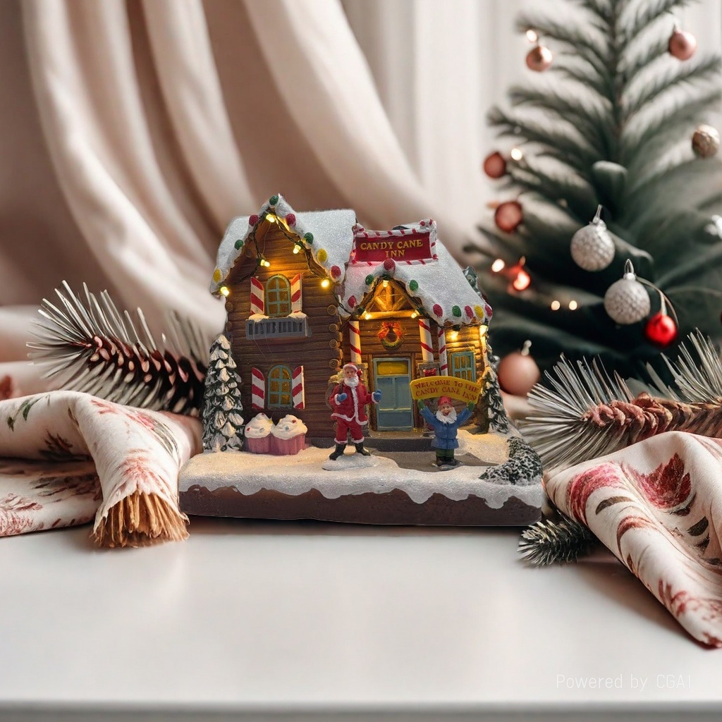 Christmas glowing candy house model, Christmas hat, Christmas-themed decorative gifts details Picture