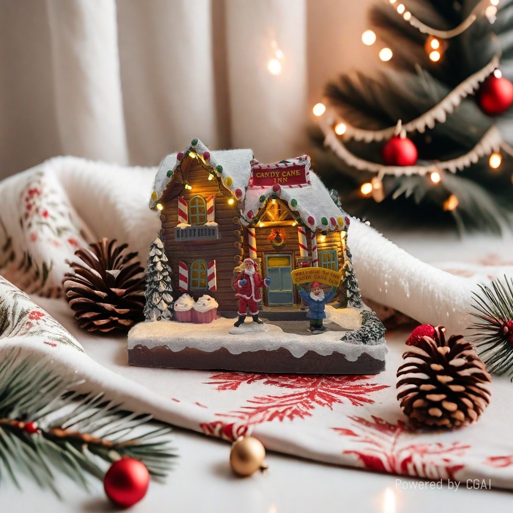 Christmas glowing candy house model, Christmas hat, Christmas-themed decorative gifts Specification image