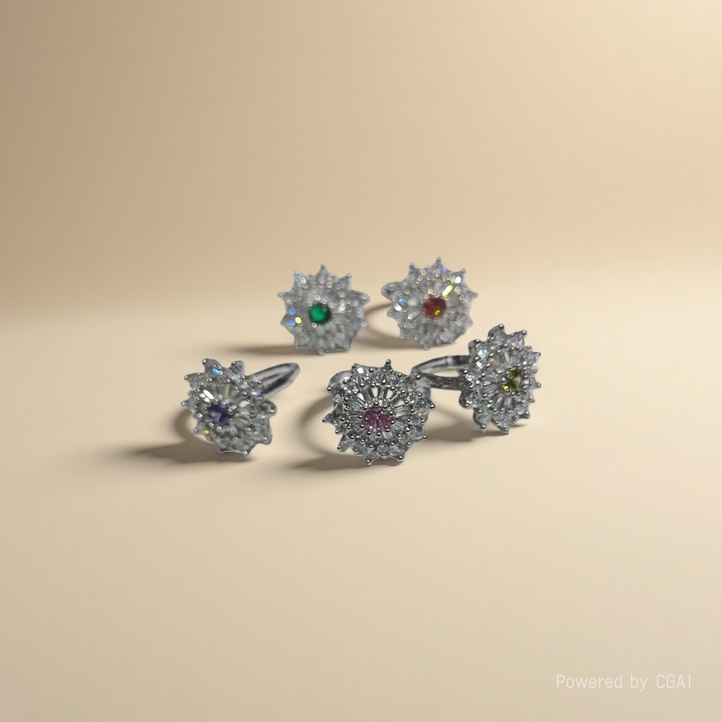 Wholesale of fashionable and niche blue zircon gemstone rings and luxurious full-diamond engagement rings for women from Europe and America details Picture